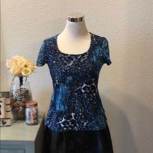 (2) Flowered Animal Print Lace Top